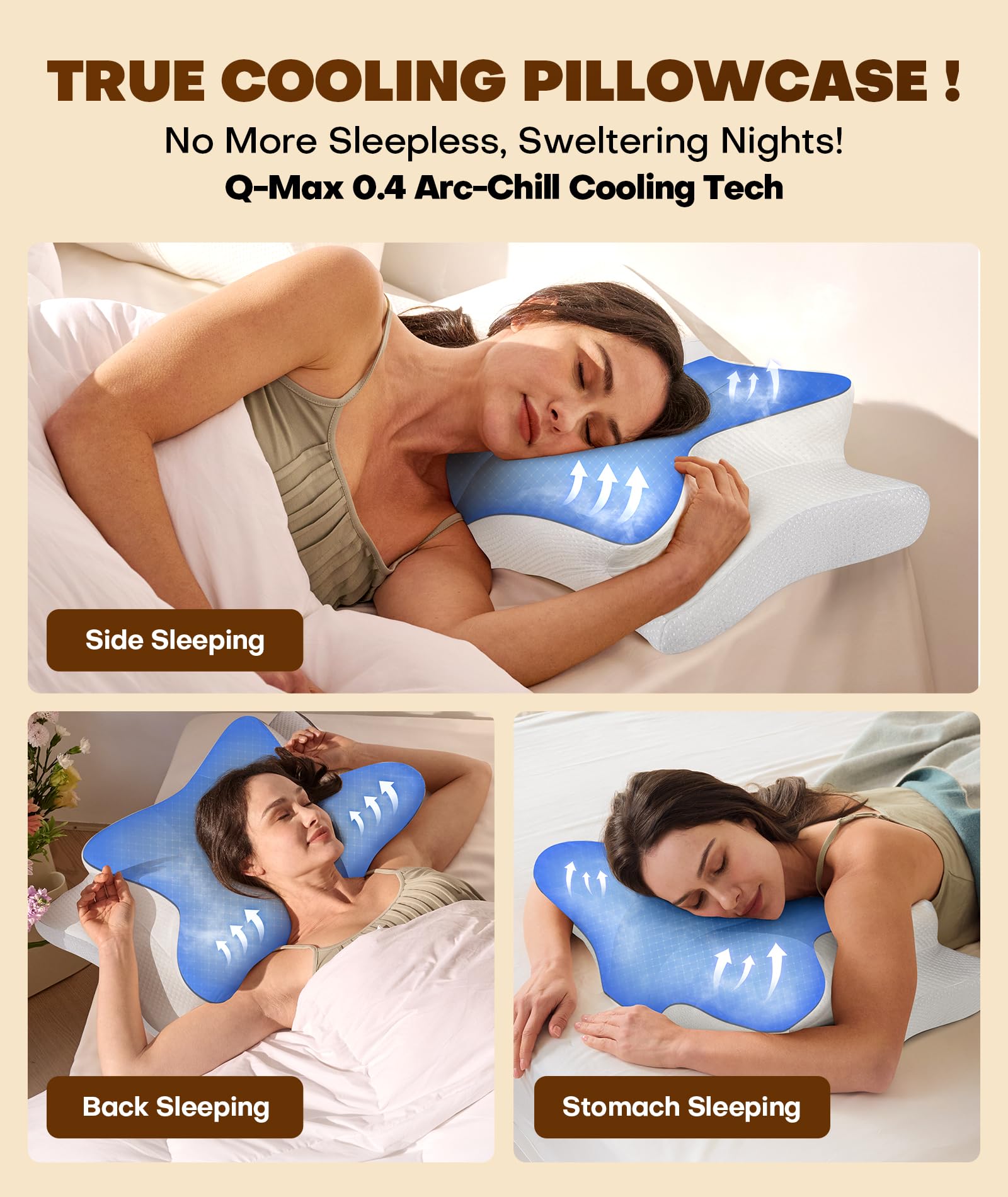 Amazon.com: Cozyplayer True Cooling Cervical Neck Pillow for Pain